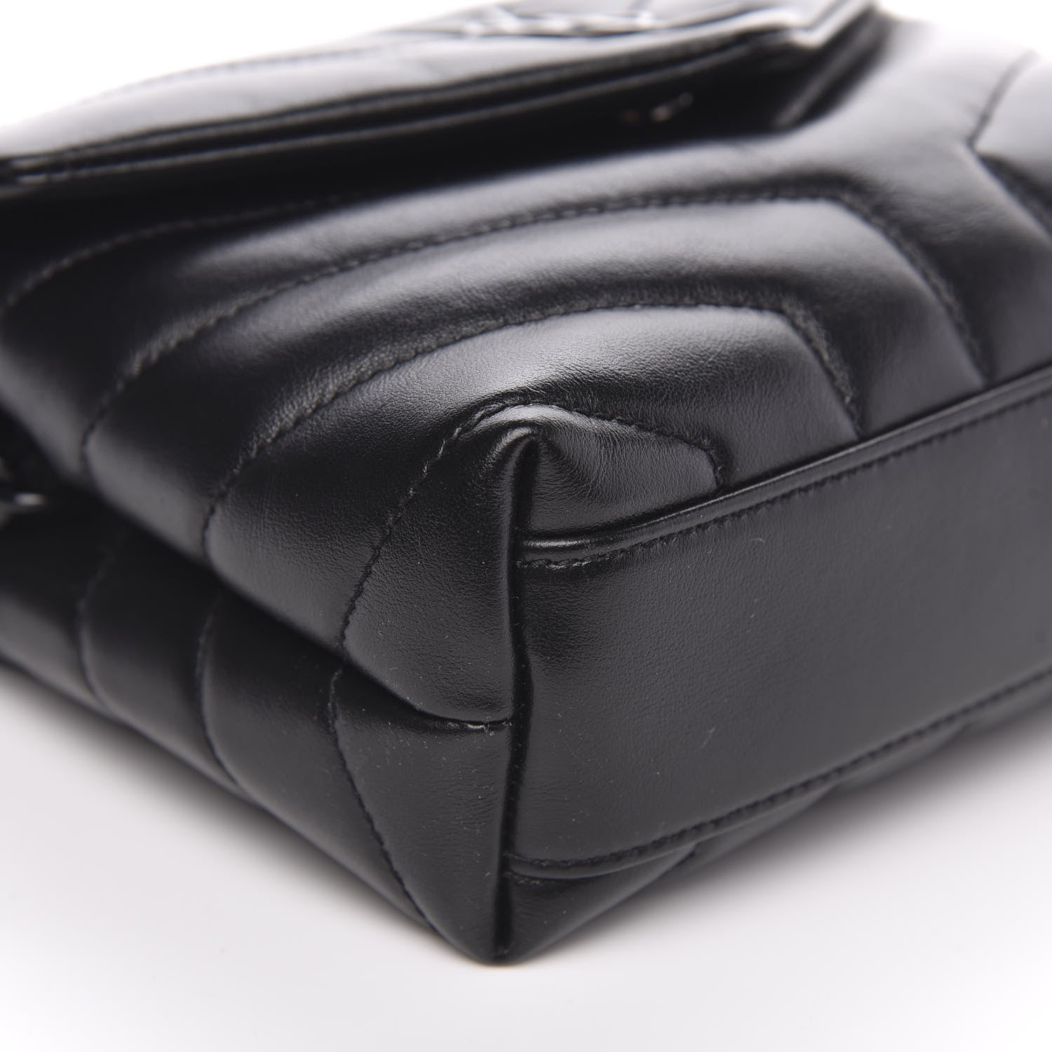 Saint Laurent Calfskin Y Quilted Monogram Toy Loulou Crossbody Bag Black 9 of 11