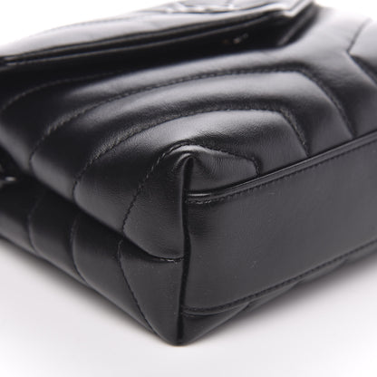 Saint Laurent Calfskin Y Quilted Monogram Toy Loulou Crossbody Bag Black 9 of 11
