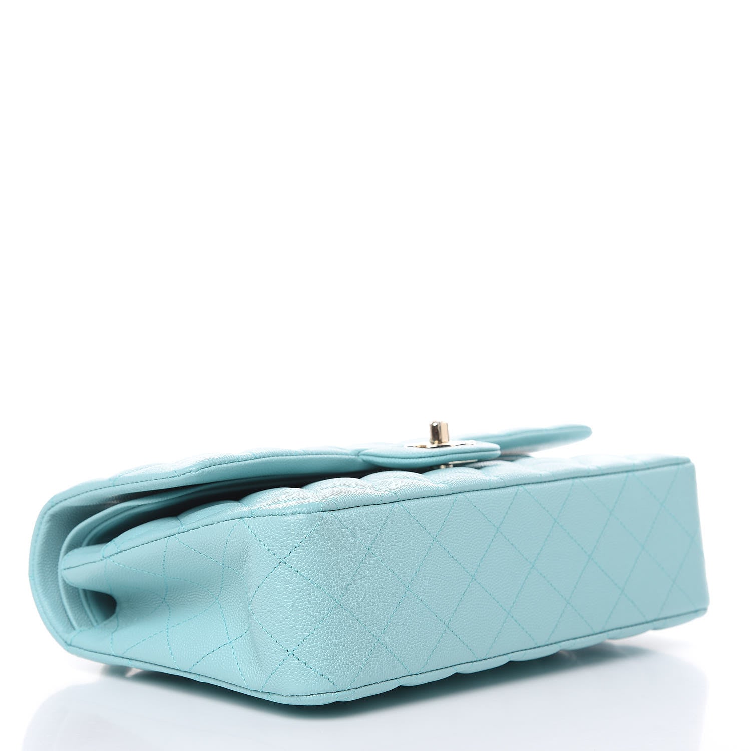 Chanel Caviar Quilted Medium Double Flap Light Blue 4 of 10