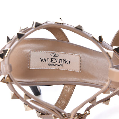 Valentino Garavani Calfskin Nappa Rockstud Ankle Strap 65mm Pumps 38 Black Poudre 7 of 9