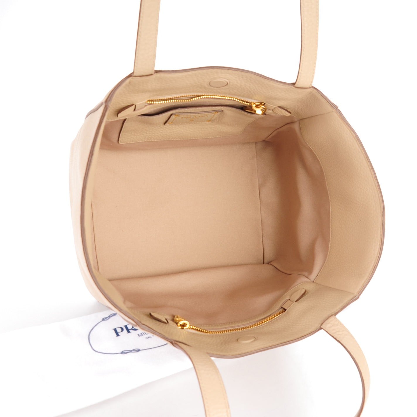 Prada Vitello Daino Tote Sabbia 5 of 8