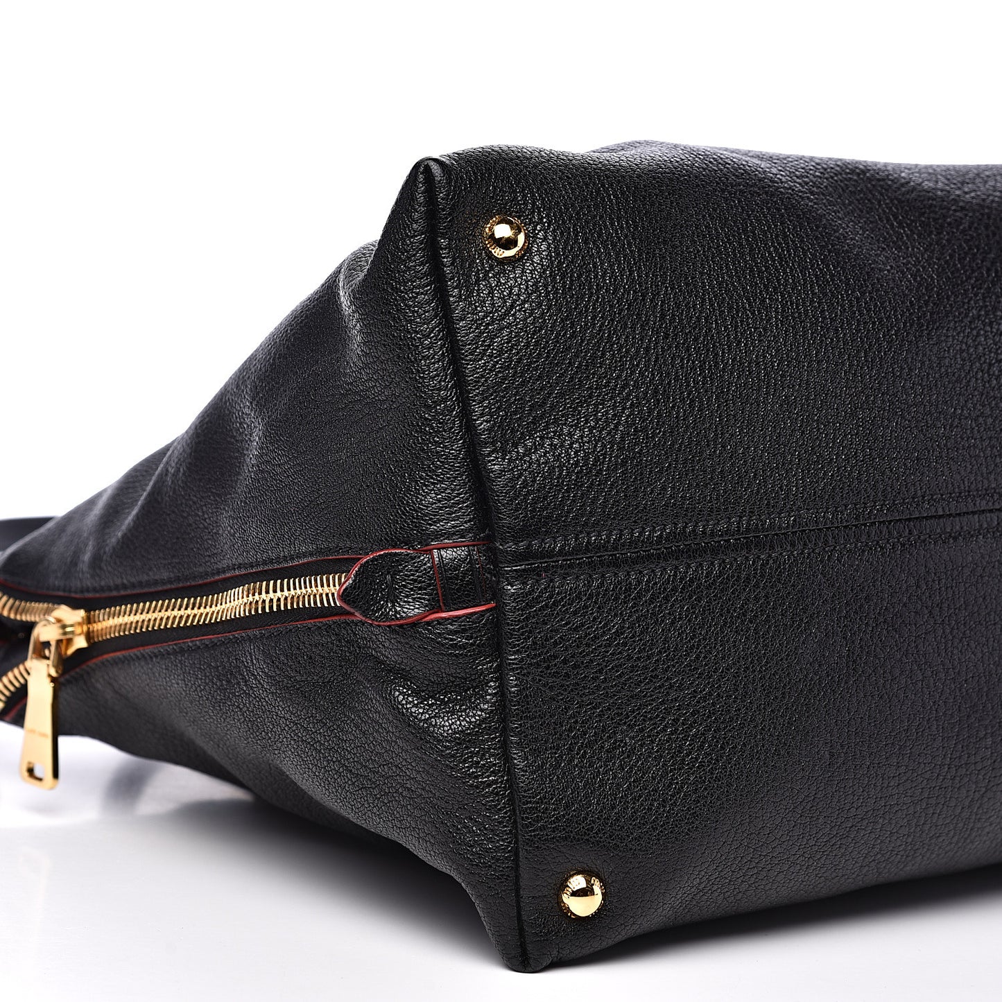 Goatskin Madras Zip Tote Black