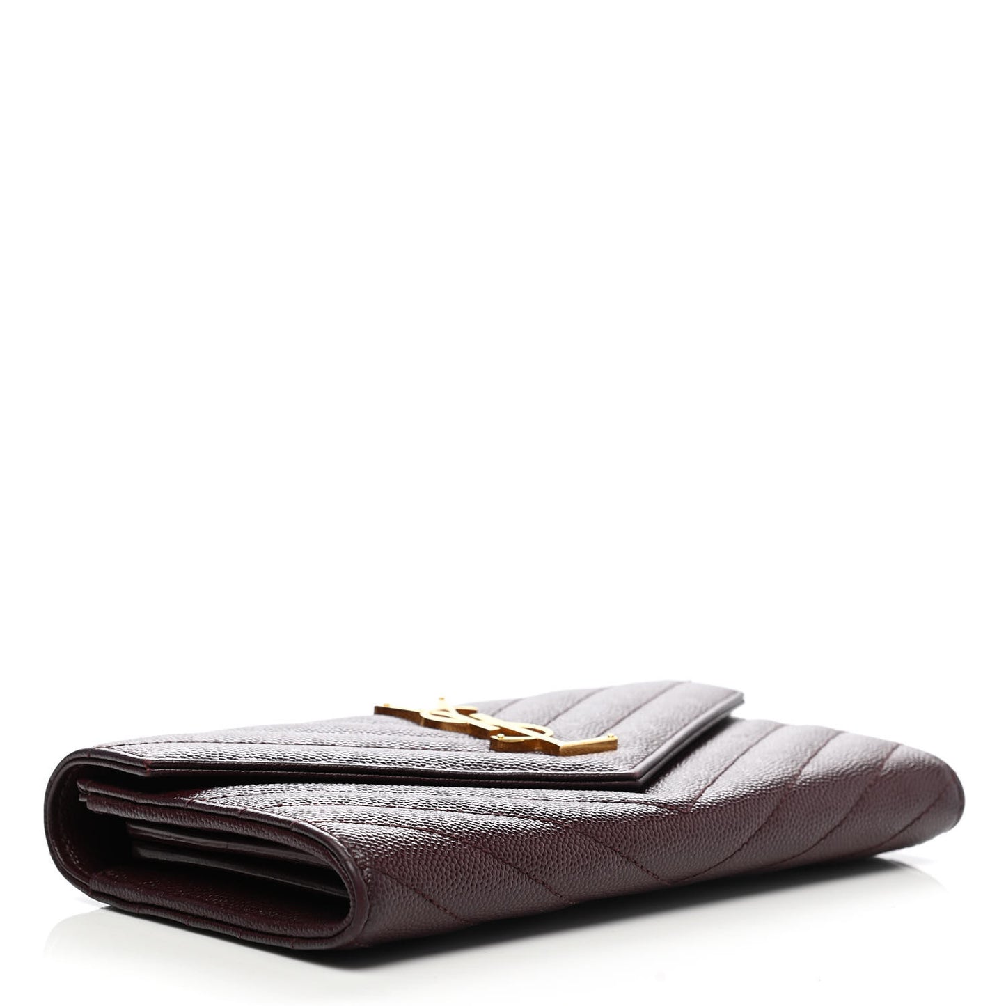 Grain De Poudre Matelasse Chevron Monogram Flap Wallet Rouge Legion