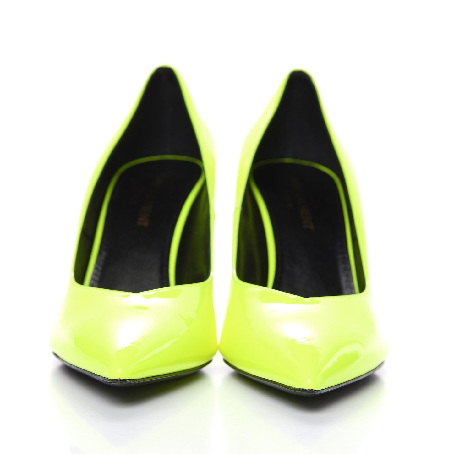 Patent Calfskin Kiki 85 Pumps 36.5 Neon Yellow