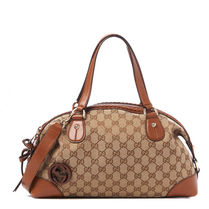Gucci Monogram Small Brick Lane Boston Light Brown 1 of 9