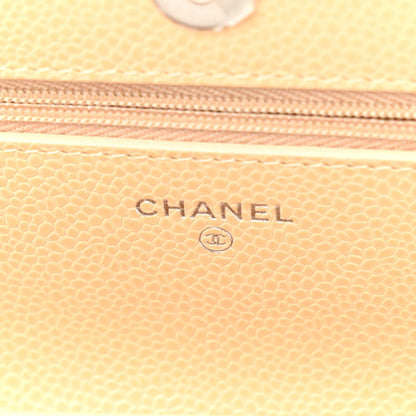 Chanel Caviar Quilted Wallet on Chain WOC Beige 6 of 12