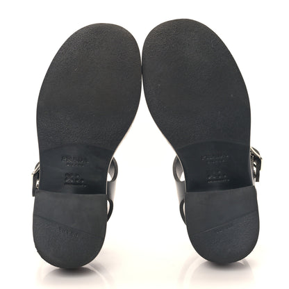Prada Foam Rubber Triangle 50mm Cage Sandals 37 Black 5 of 8