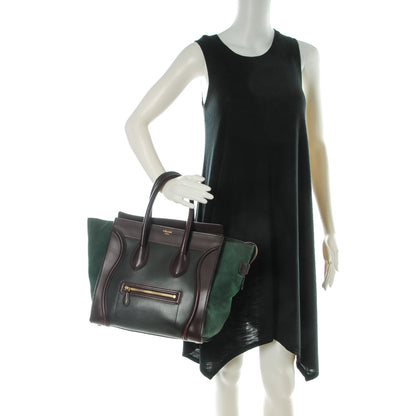 Celine Smooth Calfskin Suede Mini Tri-Color Luggage Burgundy 2 of 11
