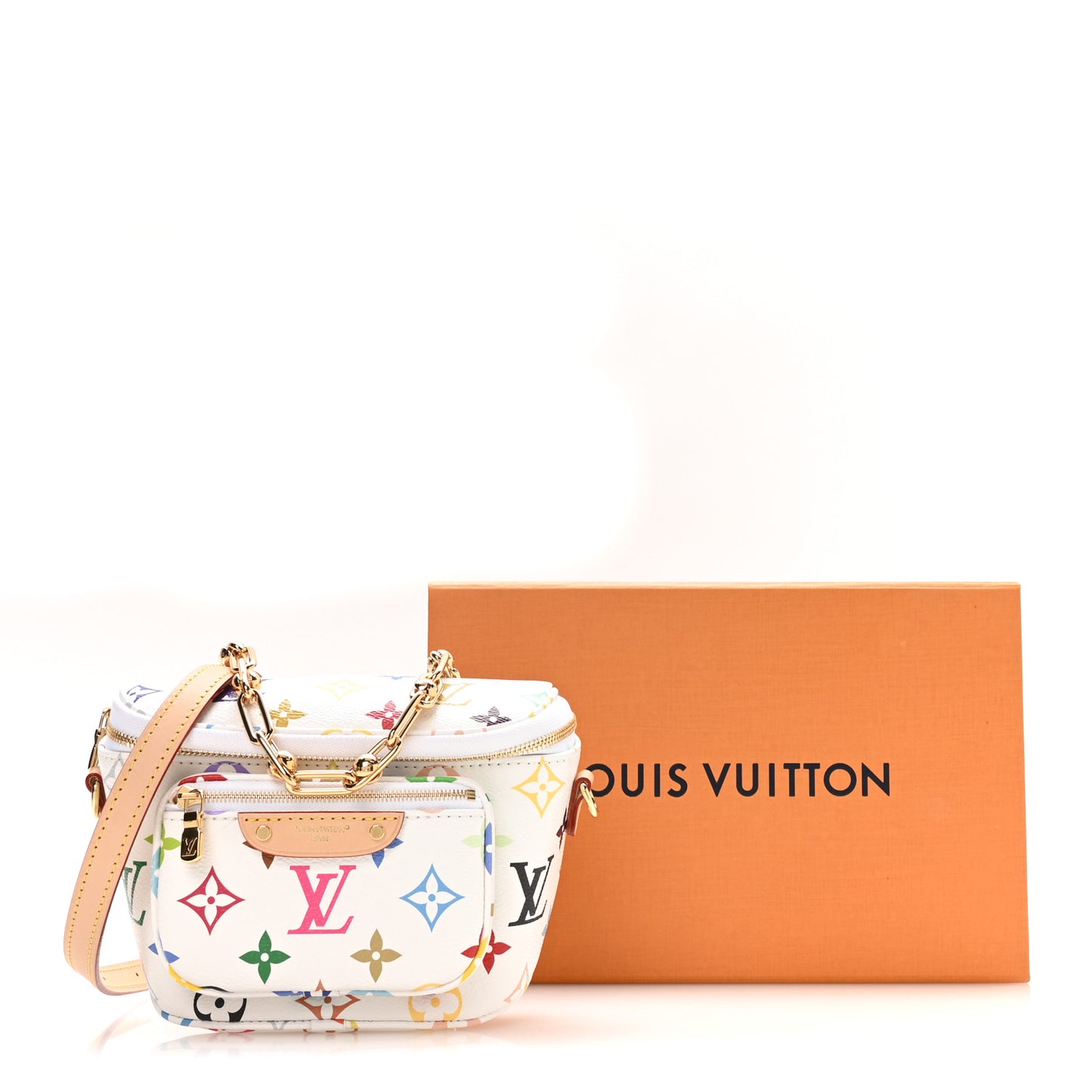 LV X TM Monogram Multicolor Mini Bumbag White