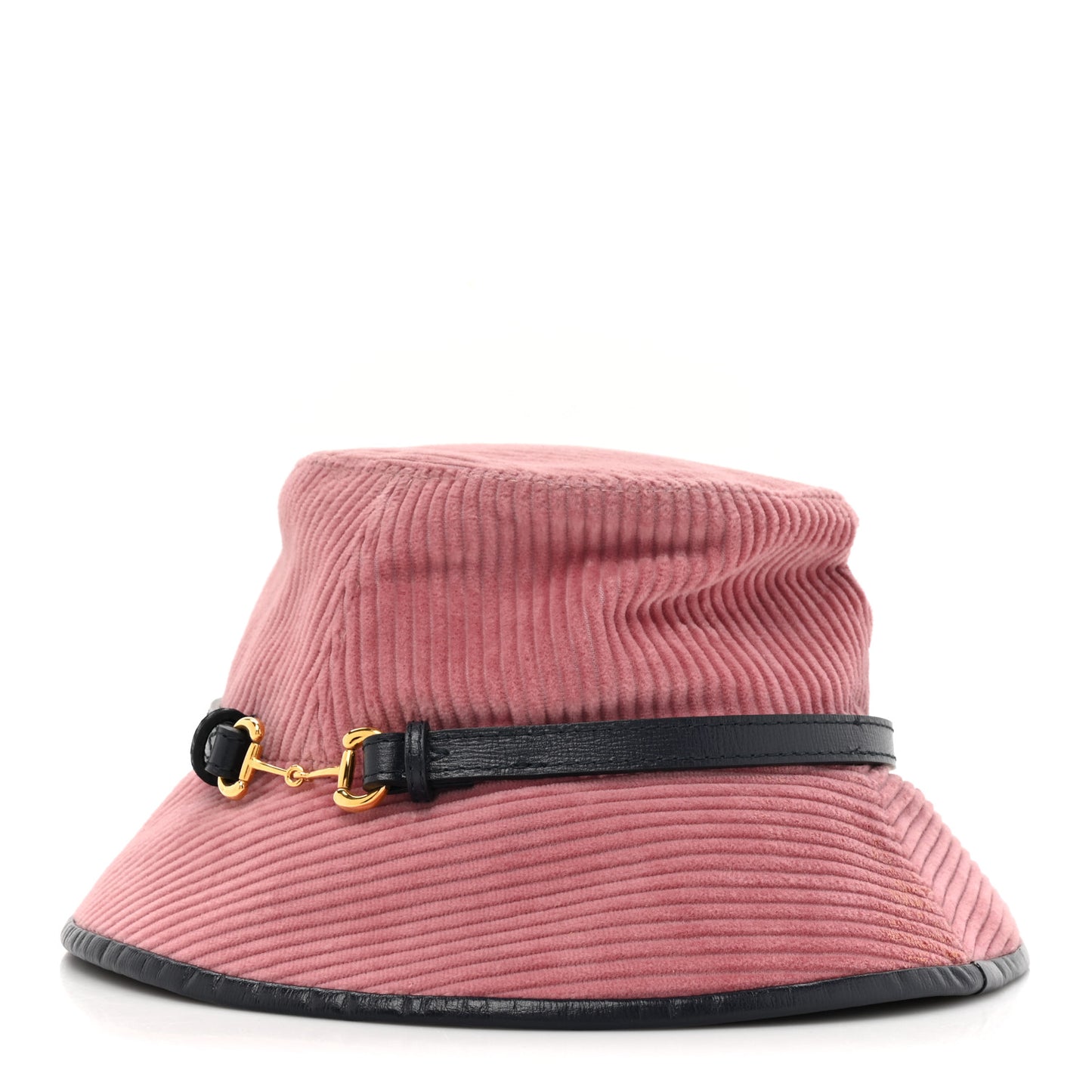 Lanzo Stretch Cord Azalea Calfskin Horsebit Bob Mulina Bucket Hat M Lipstick Rose Blue