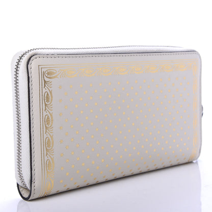 Gucci X SEGA Calfskin GUCCY Stars Zip Around Wallet Mystic White Gold 3 of 6