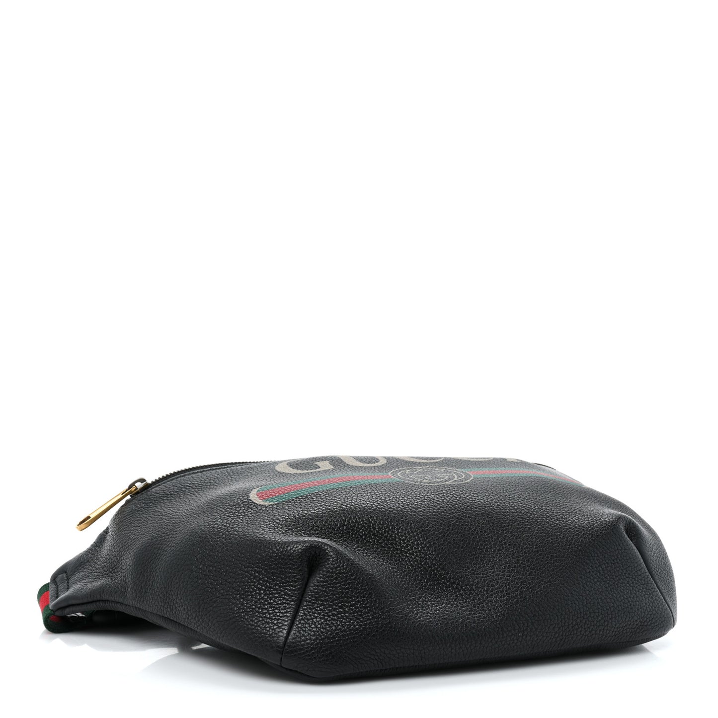 Grained Calfskin Logo Belt Bag Black
