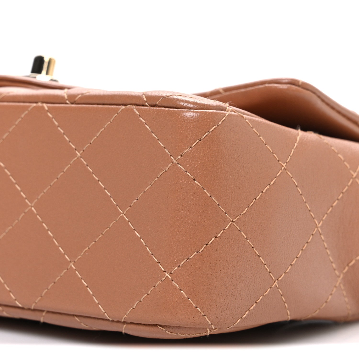 Chanel Lambskin Quilted Mini Rectangular Flap Brown 10 of 11