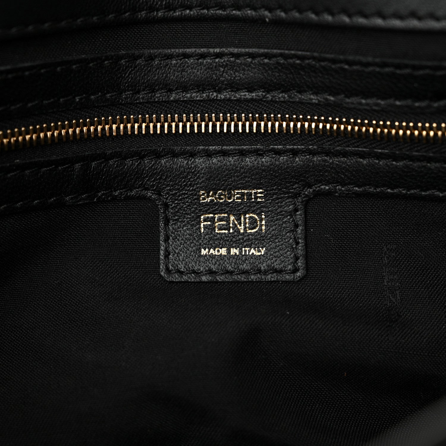 Fendi Nappa FF 1974 Embossed Baguette Black 6 of 11