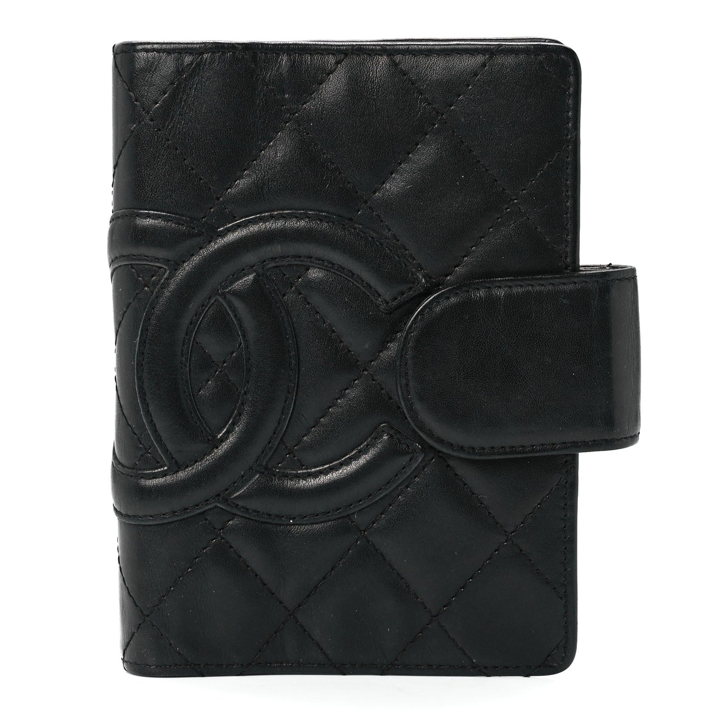 Calfskin Quilted Small Cambon Agenda Planner Black