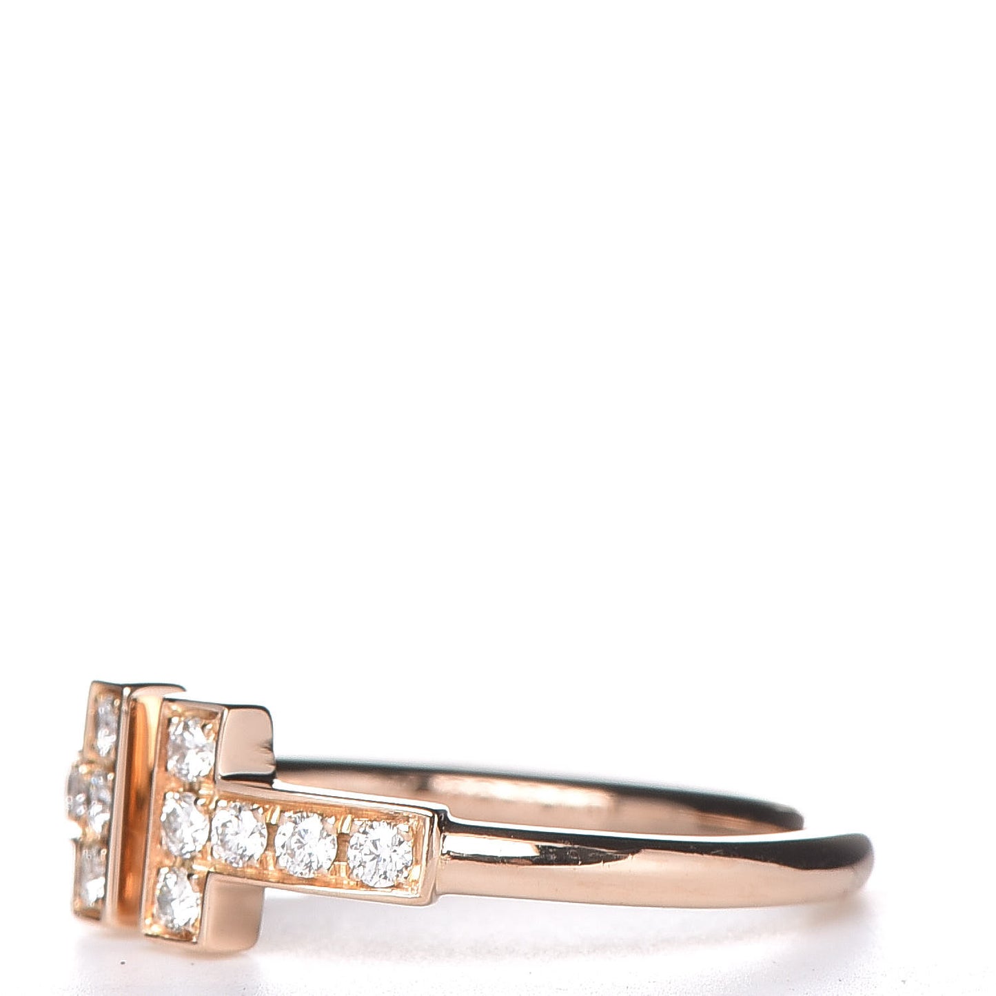 18K Rose Gold Diamond T Wire Ring 46 3.75