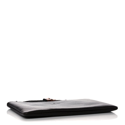 Gucci Pebbled Calfskin Large Bamboo Clutch Dark Brown 4 of 8