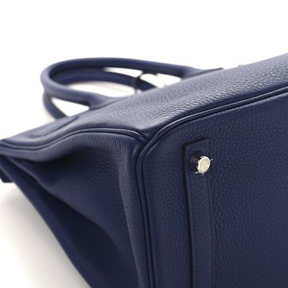 Hermes Togo Swift Officier Birkin 30 Bleu Encre Rouge H 11 of 12