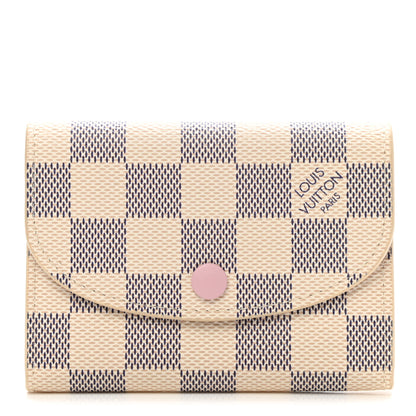 Louis Vuitton Damier Azur Rosalie Coin Purse Rose Ballerine 1 of 8