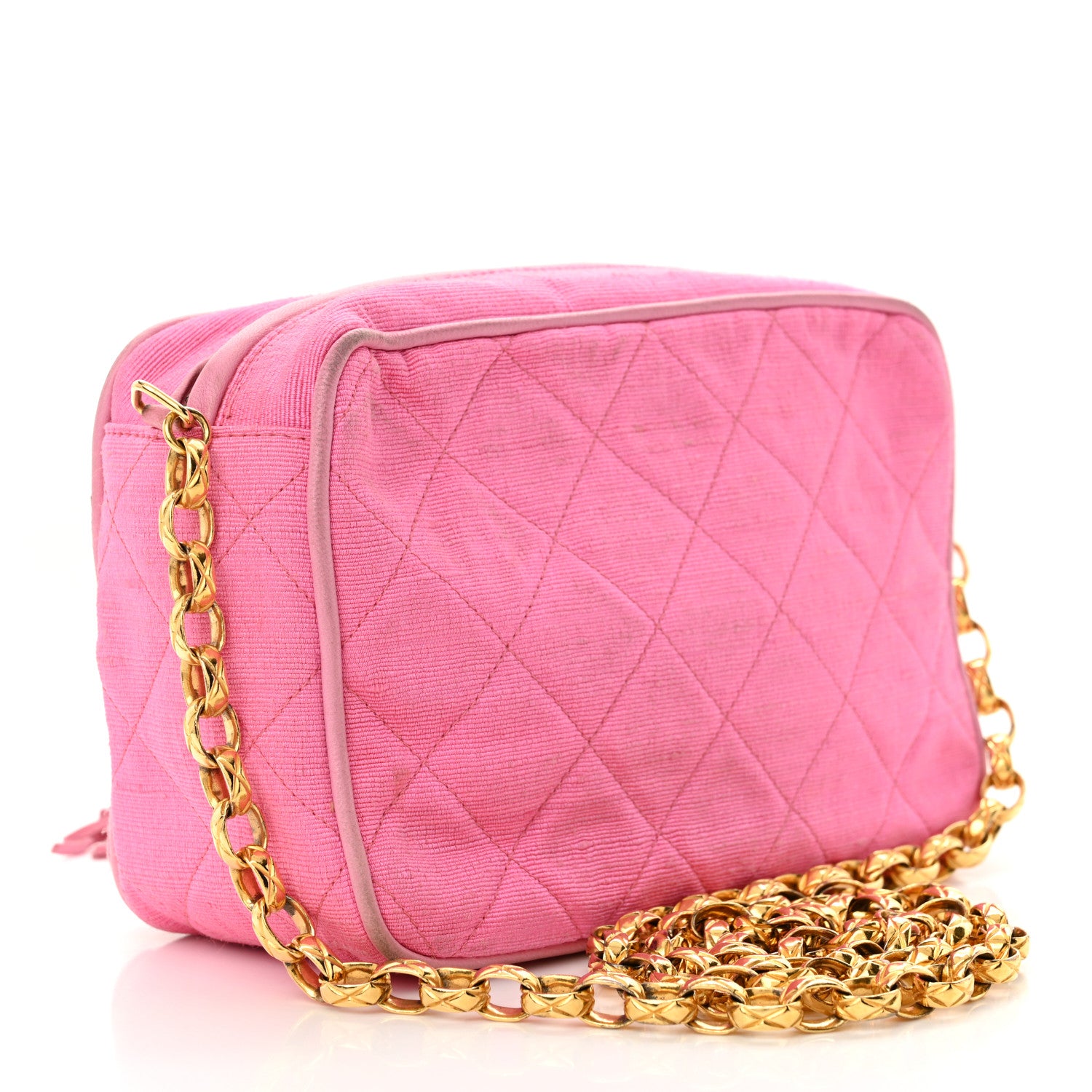 Chanel Canvas Quilted CC Tassel Camera Bag Pink 3 of 13