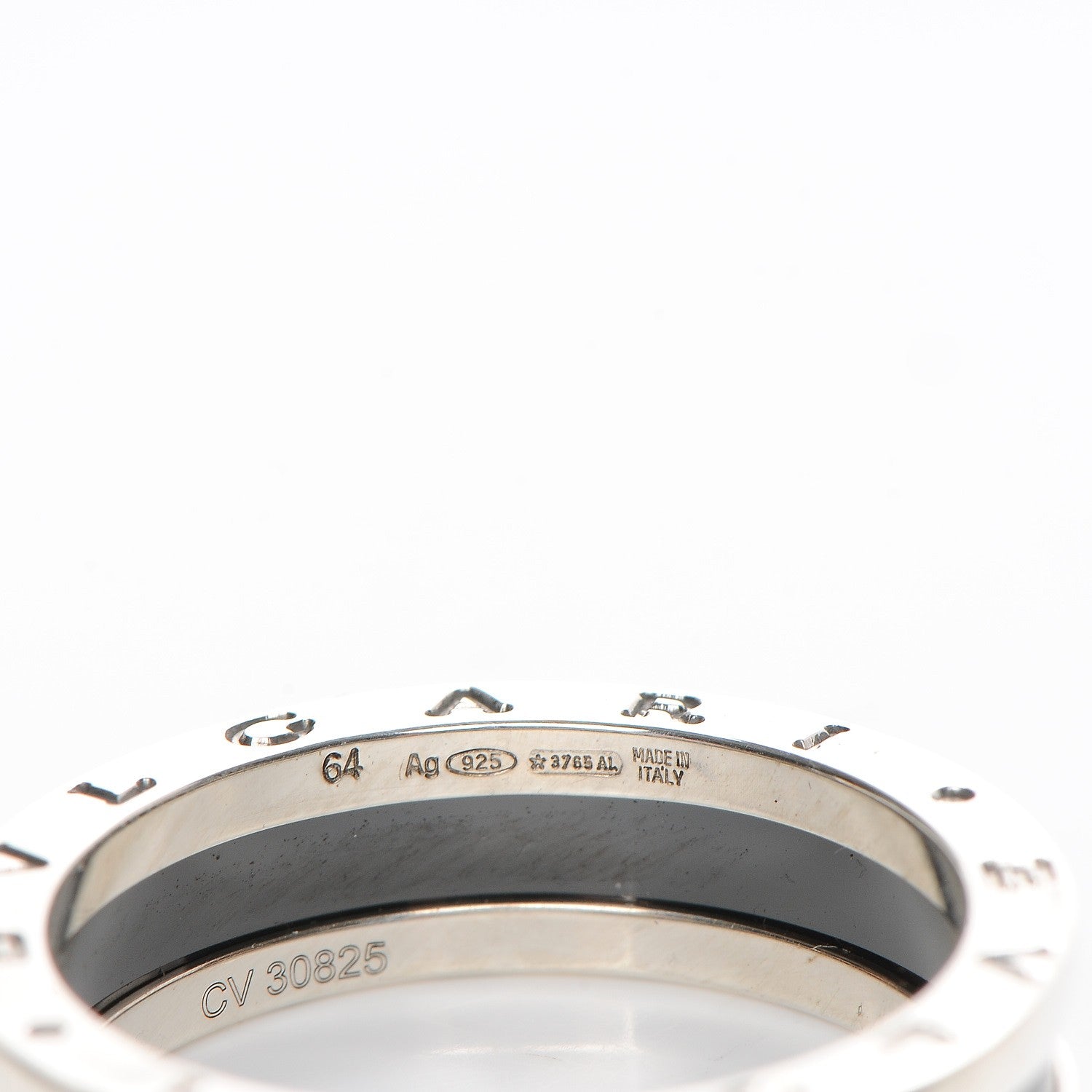 Bulgari Sterling Silver Ceramic Save The Children One-Band Ring 52 6 5 of 7