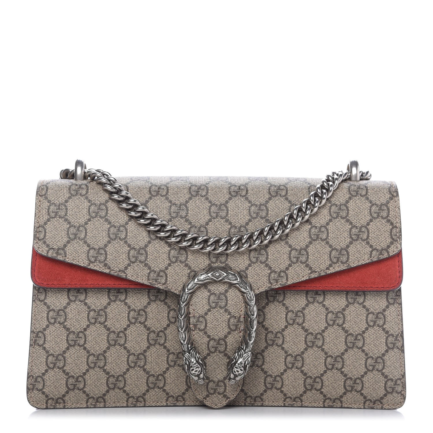 Gucci GG Supreme Monogram Small Dionysus Shoulder Bag Red 1 of 9