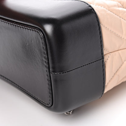 Chanel Aged Calfskin Quilted Small Gabrielle Backpack Beige Black 6 of 9