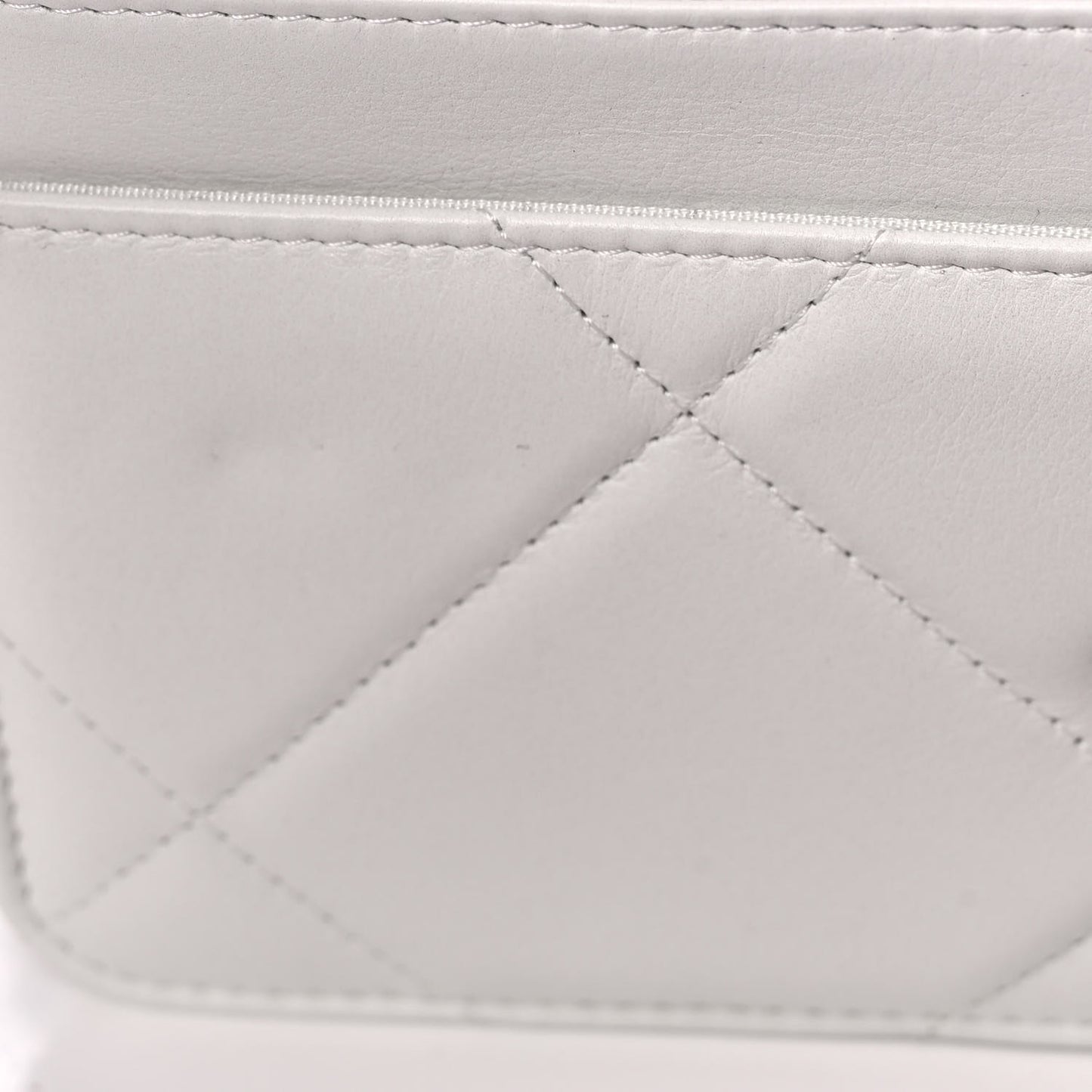 Glossy Calfskin Quilted Chanel 19 Wallet On Chain WOC White Black