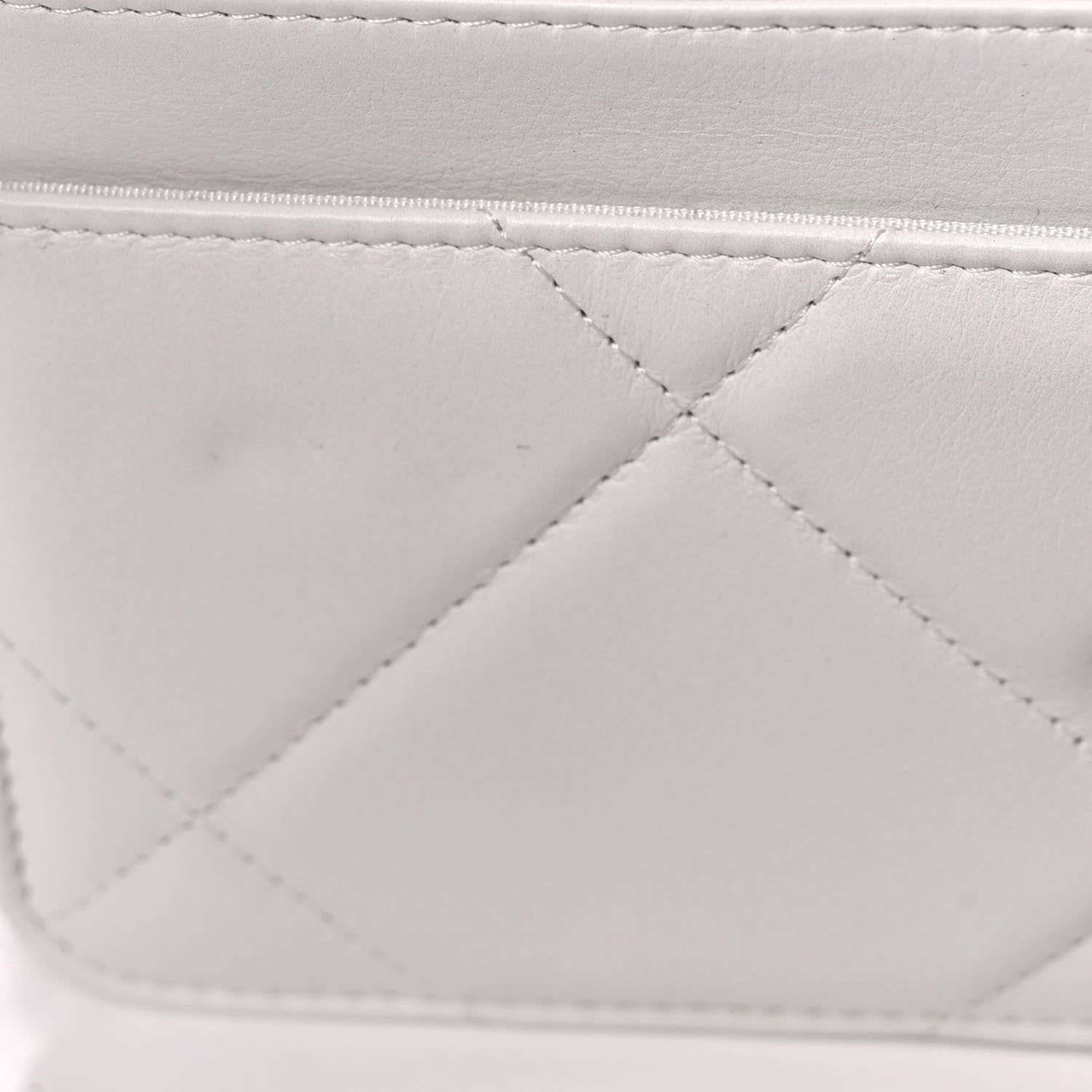 Chanel Glossy Calfskin Quilted Chanel 19 Wallet On Chain WOC White Black 13 of 15