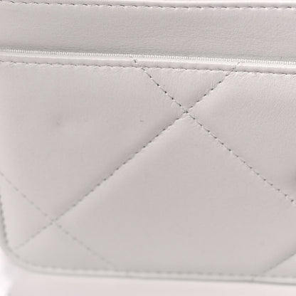 Chanel Glossy Calfskin Quilted Chanel 19 Wallet On Chain WOC White Black 13 of 15