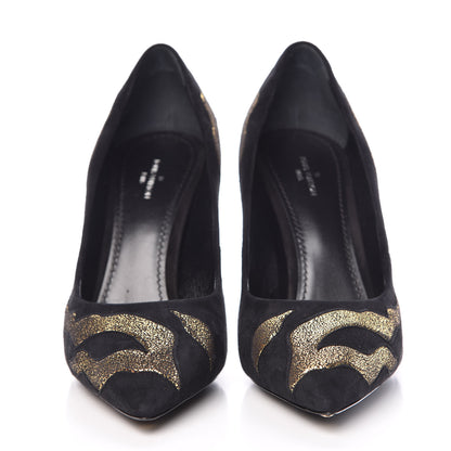 Louis Vuitton Suede Hypnotic Pump 38 Black Gold 2 of 8