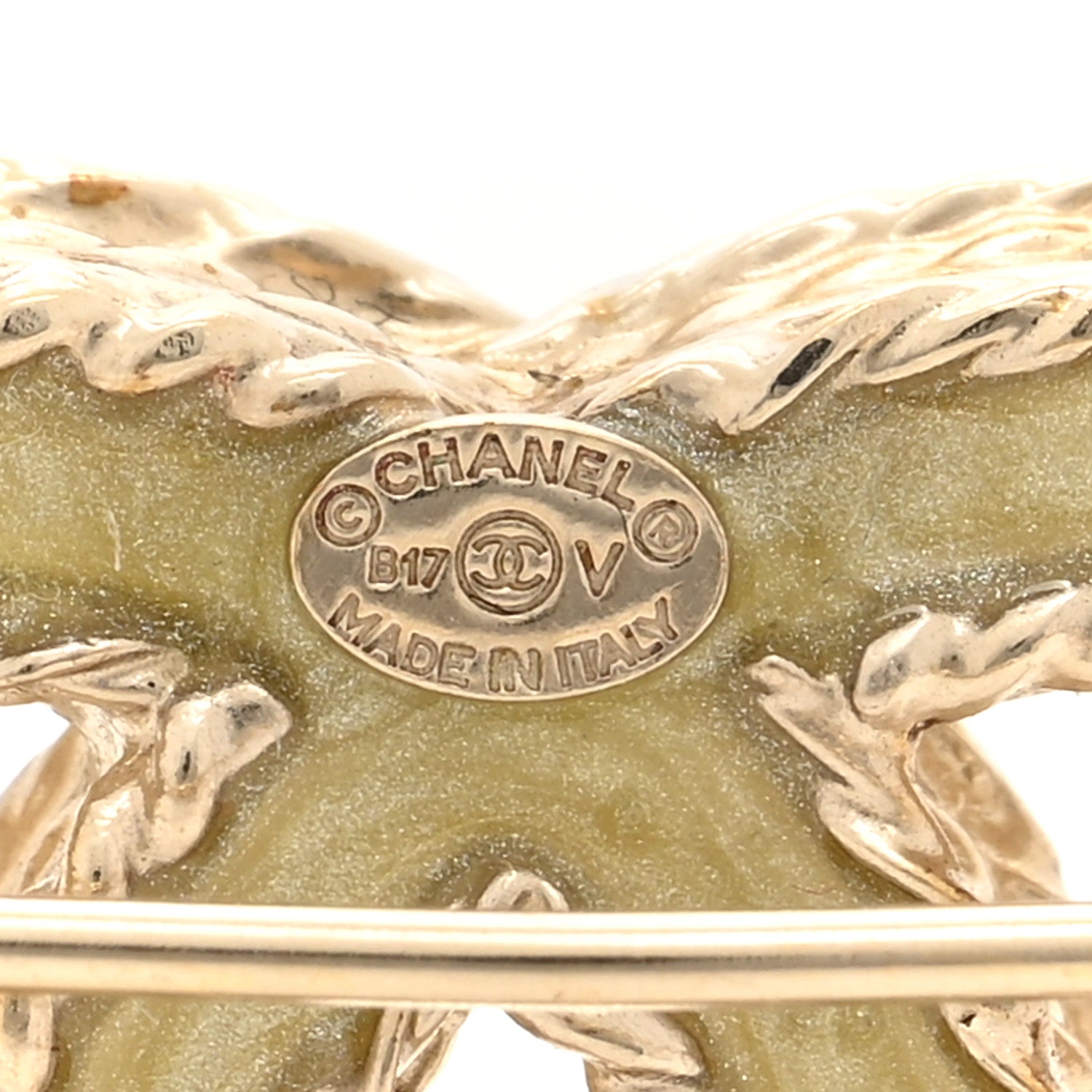 Chanel Crystal CC Brooch Pin Light Gold 3 of 3