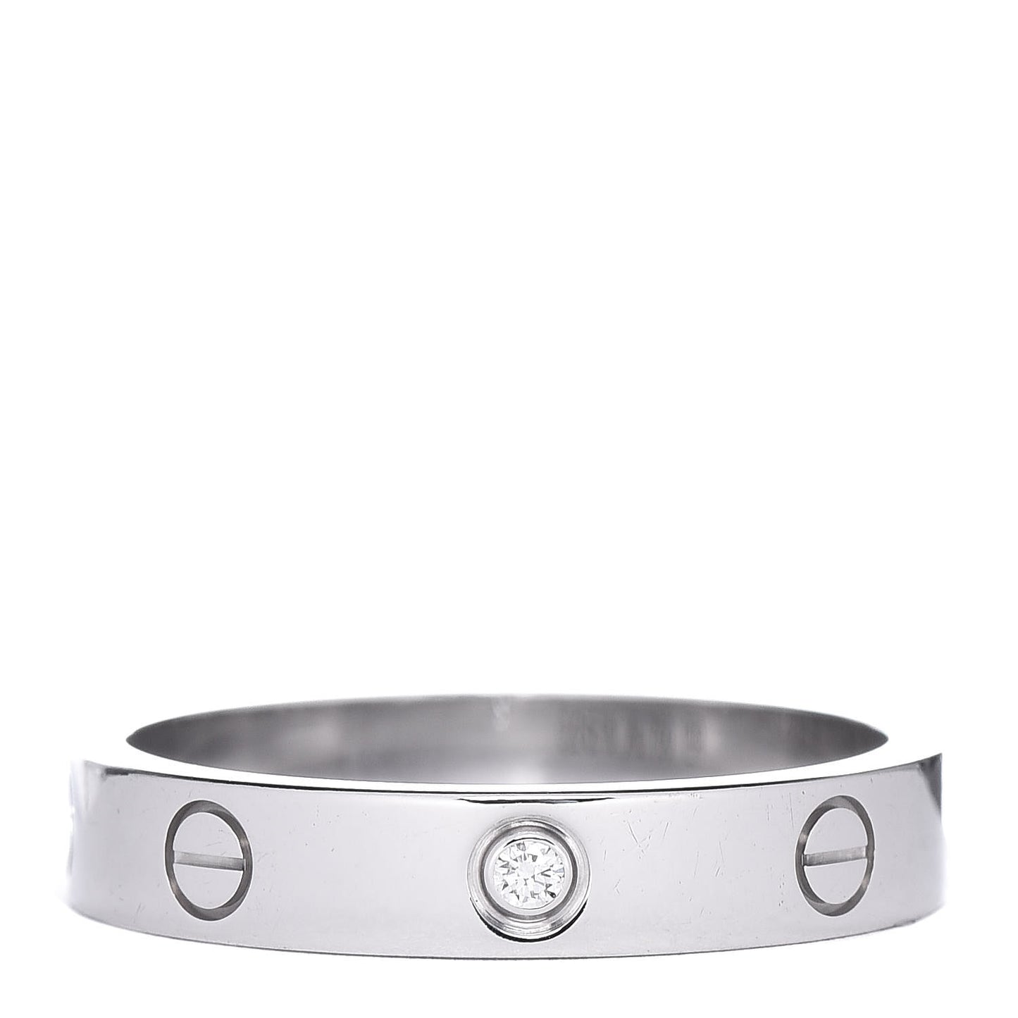 18K White Gold Diamond 4mm LOVE Wedding Band Ring 58 8.25