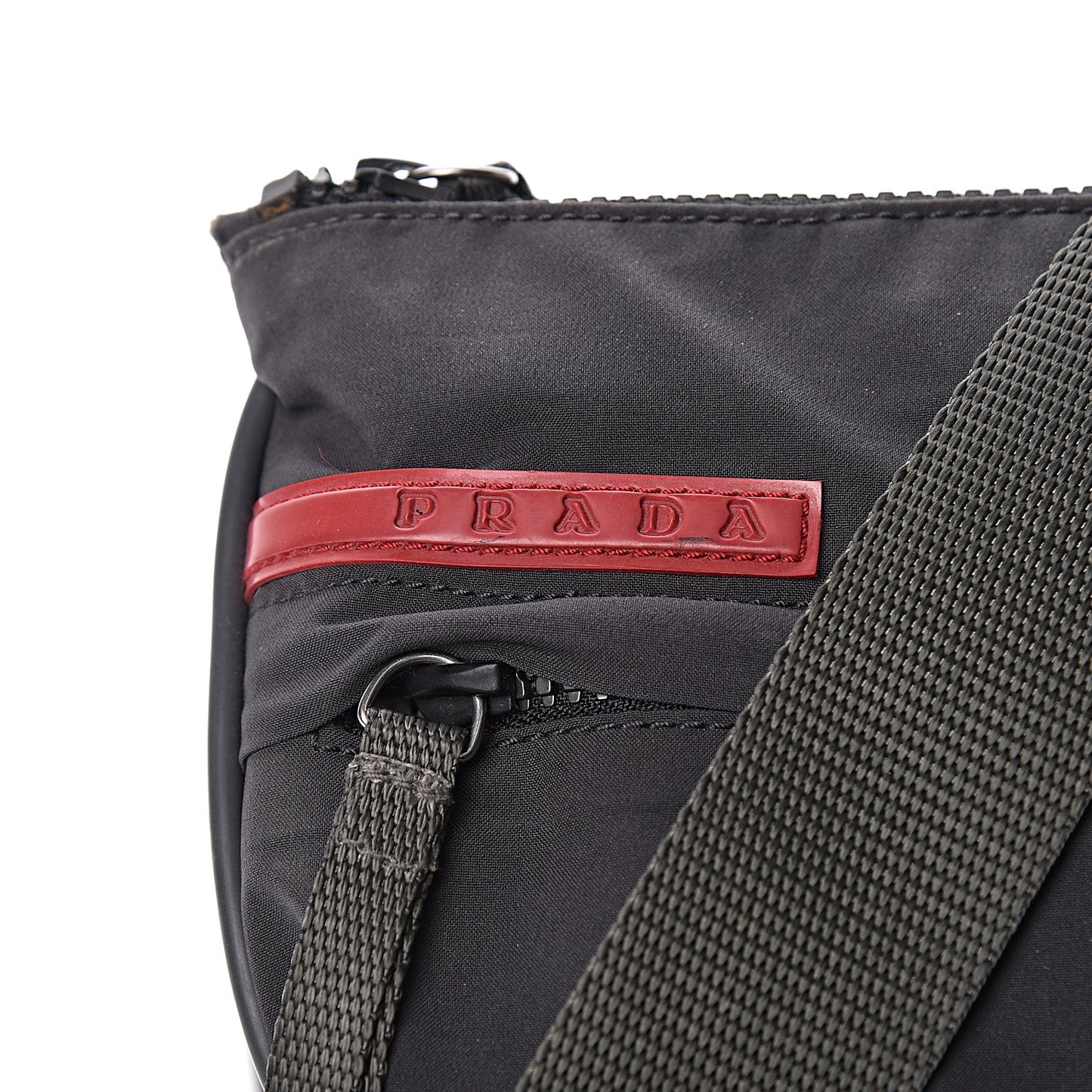 Tessuto Nylon Flat Messenger Bag Grey