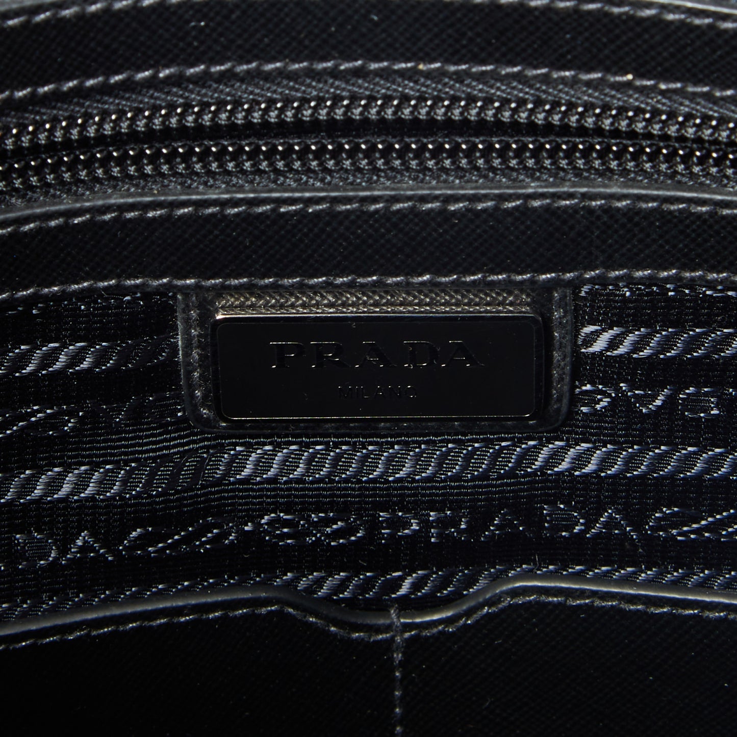 Tessuto Nylon Saffiano Shopping Tote Black