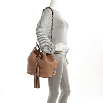 Gucci Pebbled Calfskin Miss Bamboo Bucket Bag Camelia 2 of 7