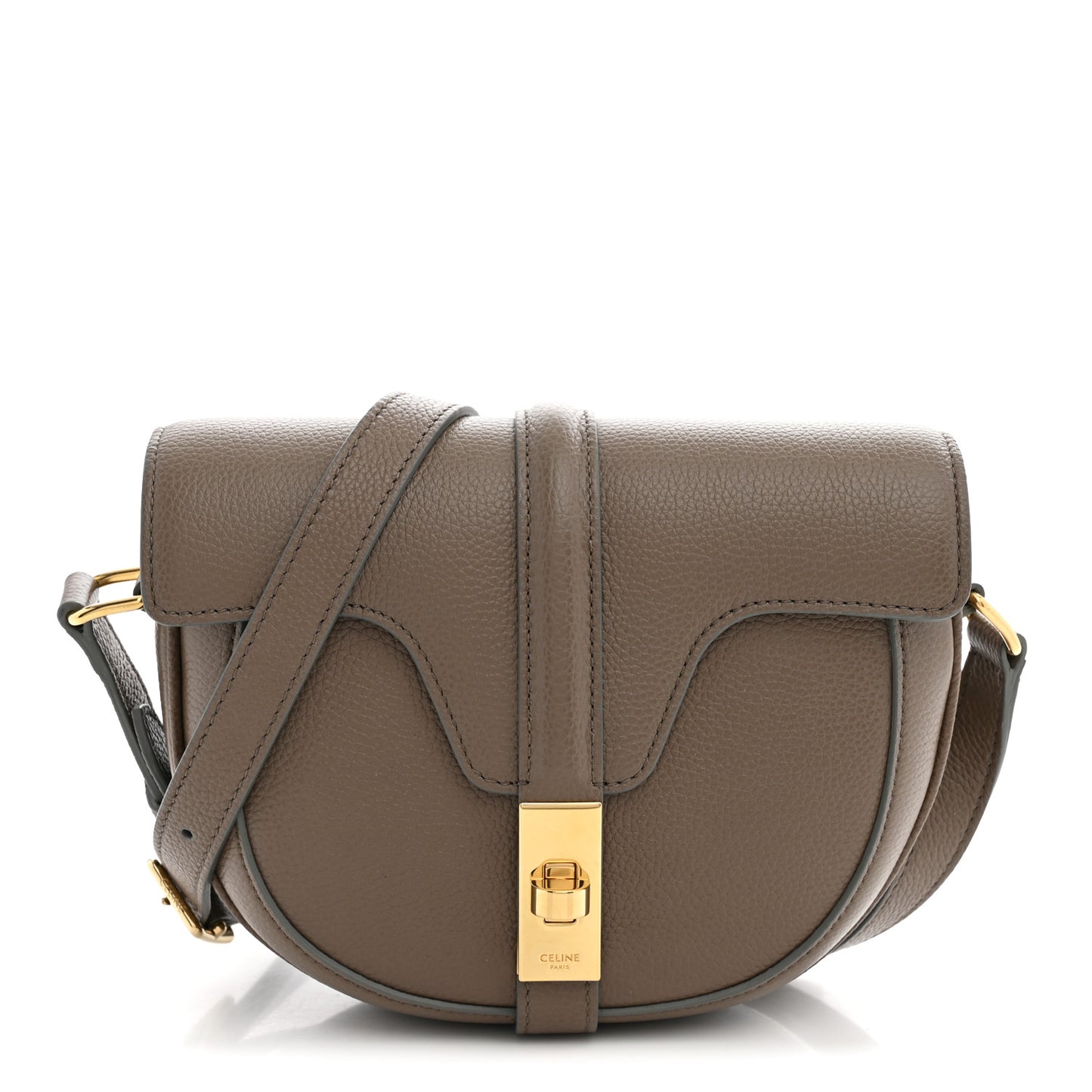 Grained Calfskin Besace Small 16 Taupe