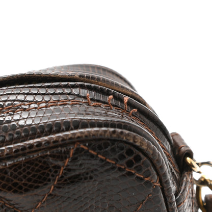Chanel Lizard Quilted Small Tassel Camera Case Brown 15 of 17