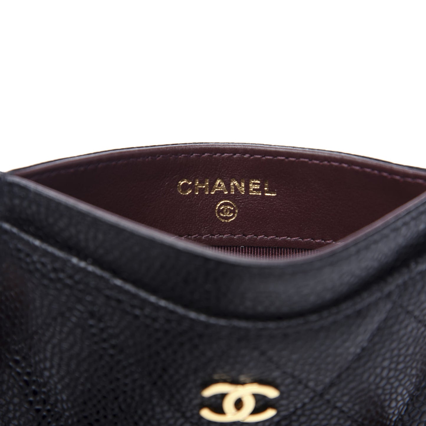 Caviar Quilted Card Holder Black