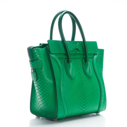 Celine Python Micro Luggage Grass Green 3 of 8
