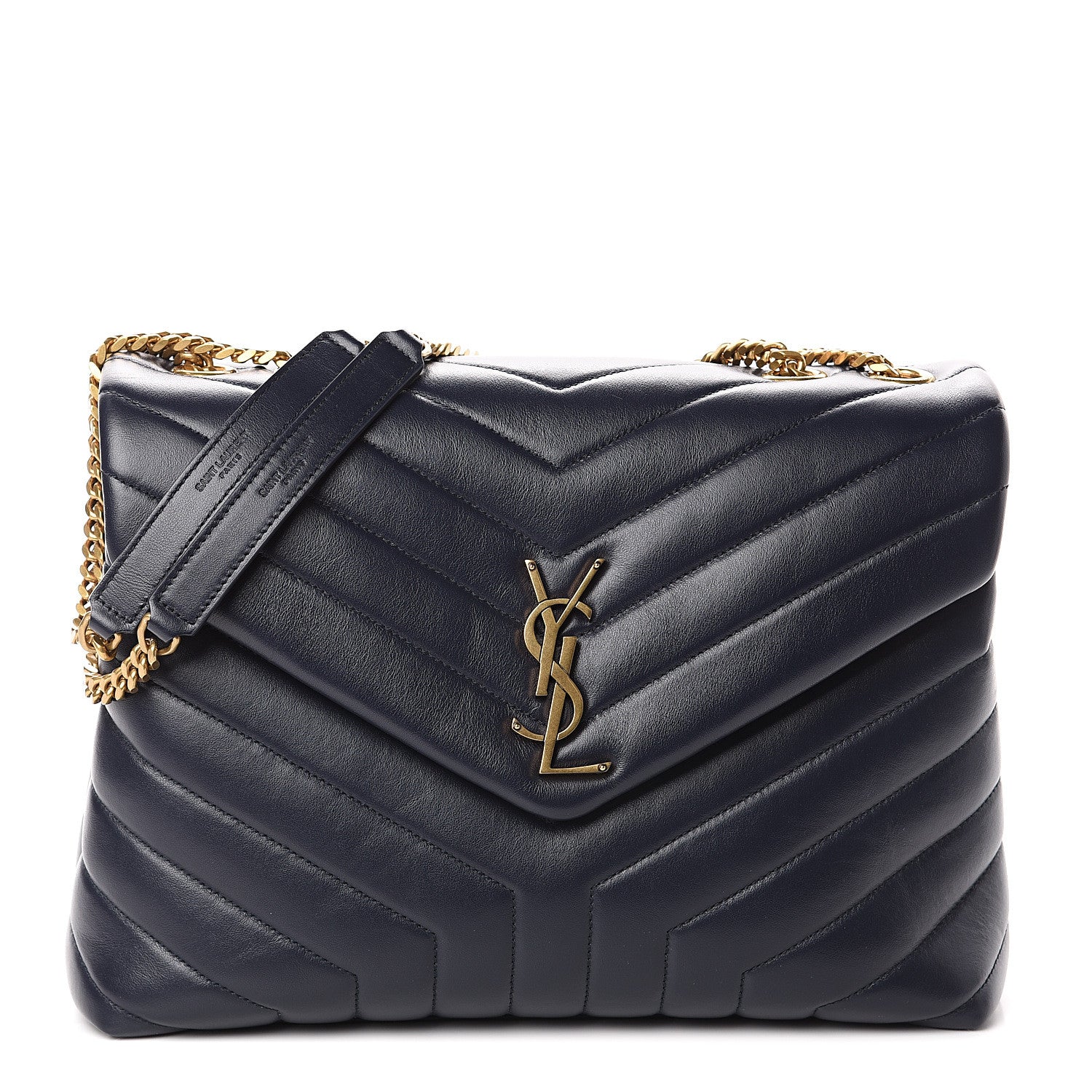 Saint Laurent Calfskin Y Quilted Monogram Medium Loulou Chain Satchel Medium Blue 1 of 8