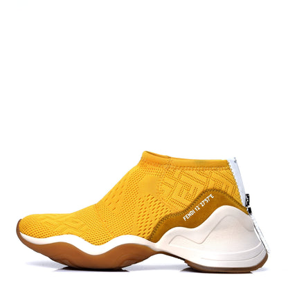 Fendi Technical 3D Mesh Womens FFluid Zip Up Sneakers 37.5 Reggae Corn White 1 of 6