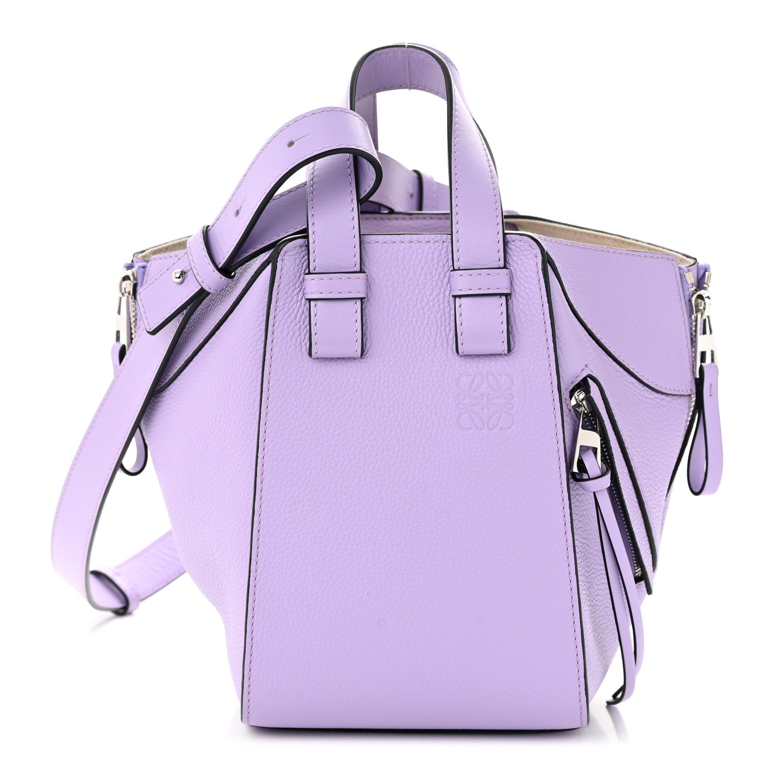 LOEWE パープル ケース Loewe Soft Grained Calfskin Compact Hammock Shoulder Bag Purple