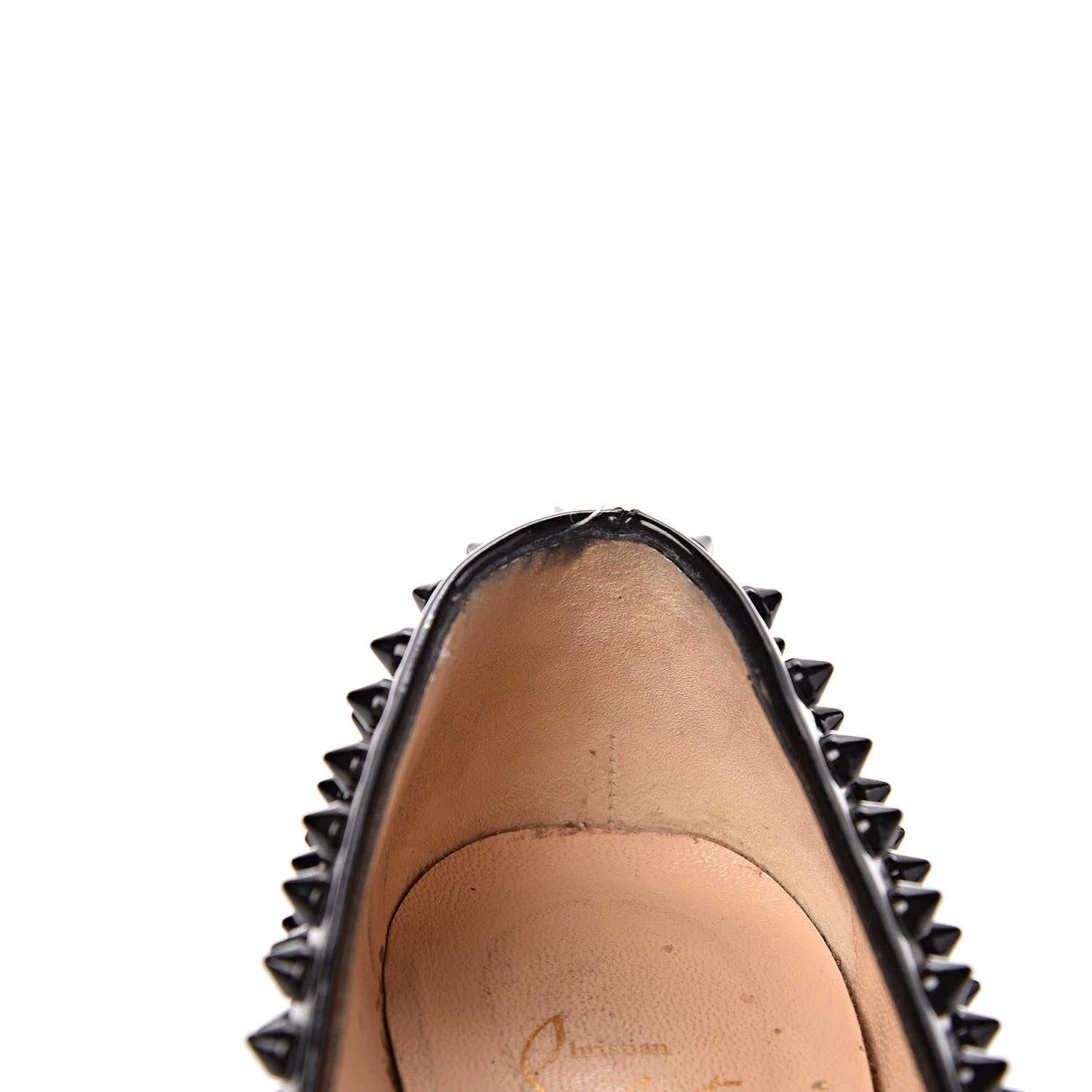 Christian Louboutin Patent Gozul Spikes Flats 37 Black 11 of 19
