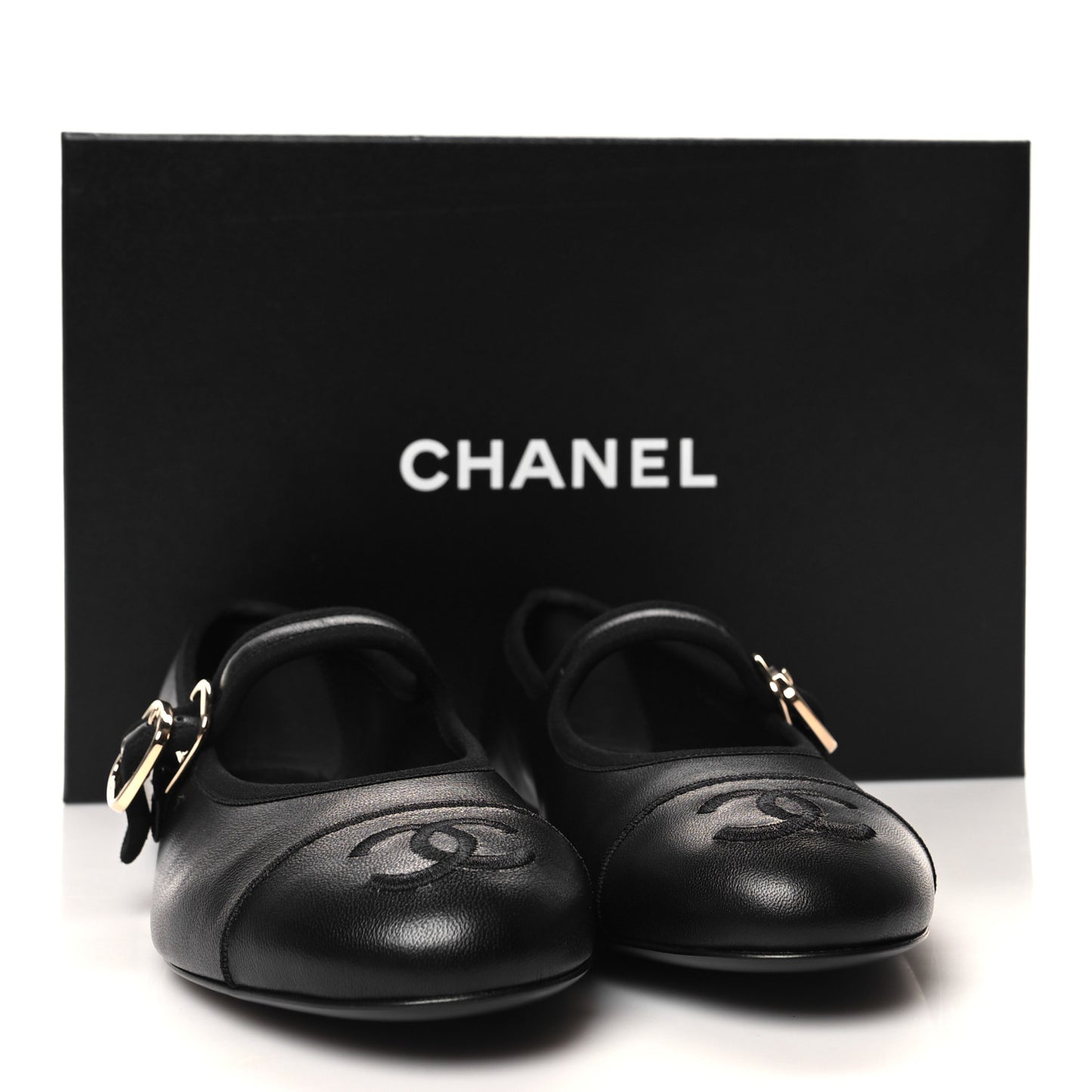 Lambskin Mary Jane Flats 36 Black