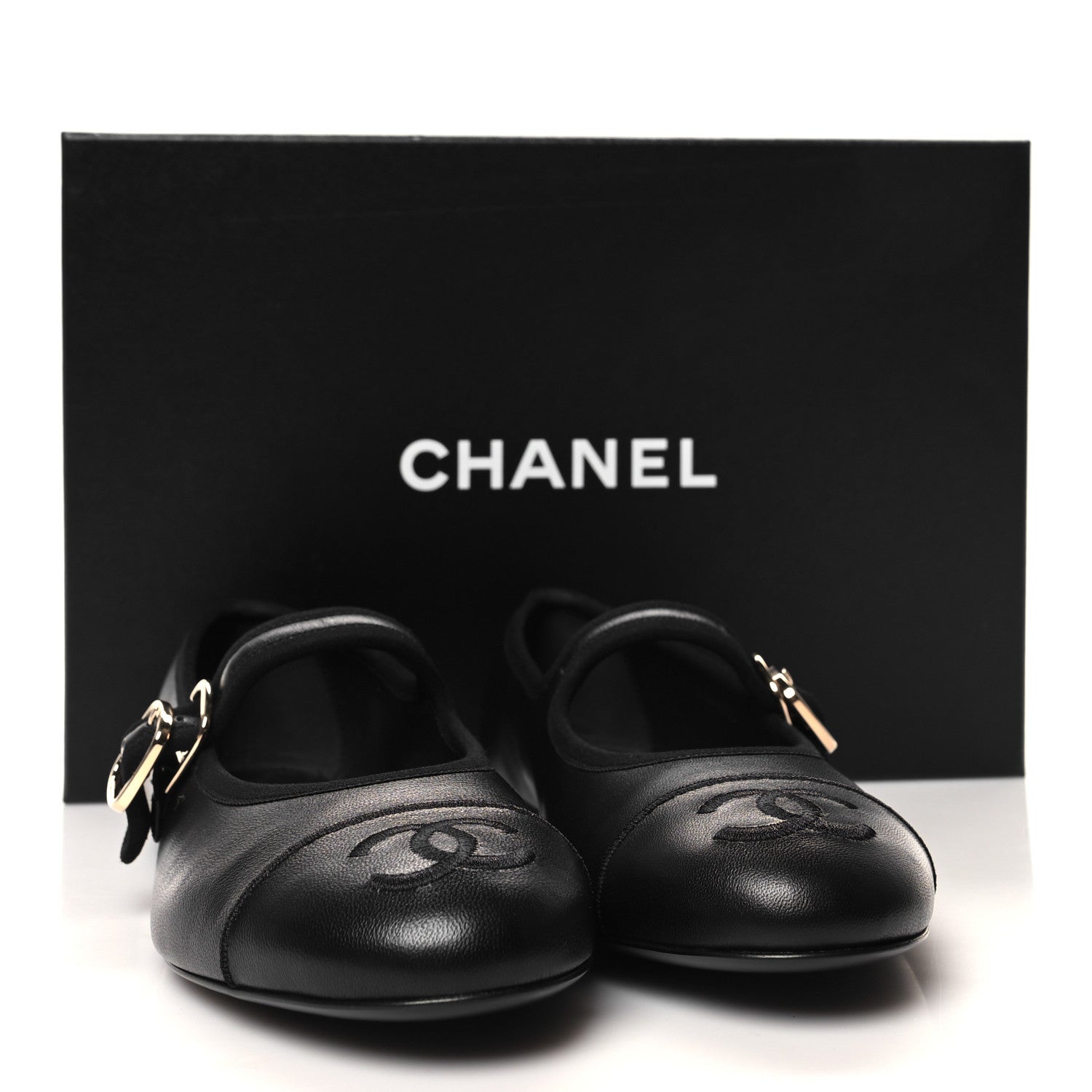 Chanel Lambskin Mary Jane Flats 36 Black 9 of 9