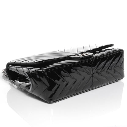 Chanel Patent Chevron Jumbo Single Flap Black 4 of 8
