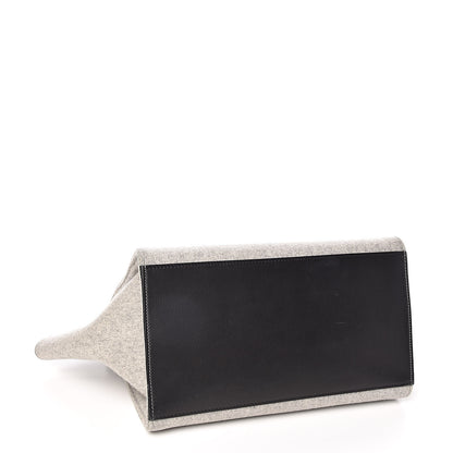 Celine Felt Smooth Calfskin Medium Trapeze Pearl Grey 4 of 10