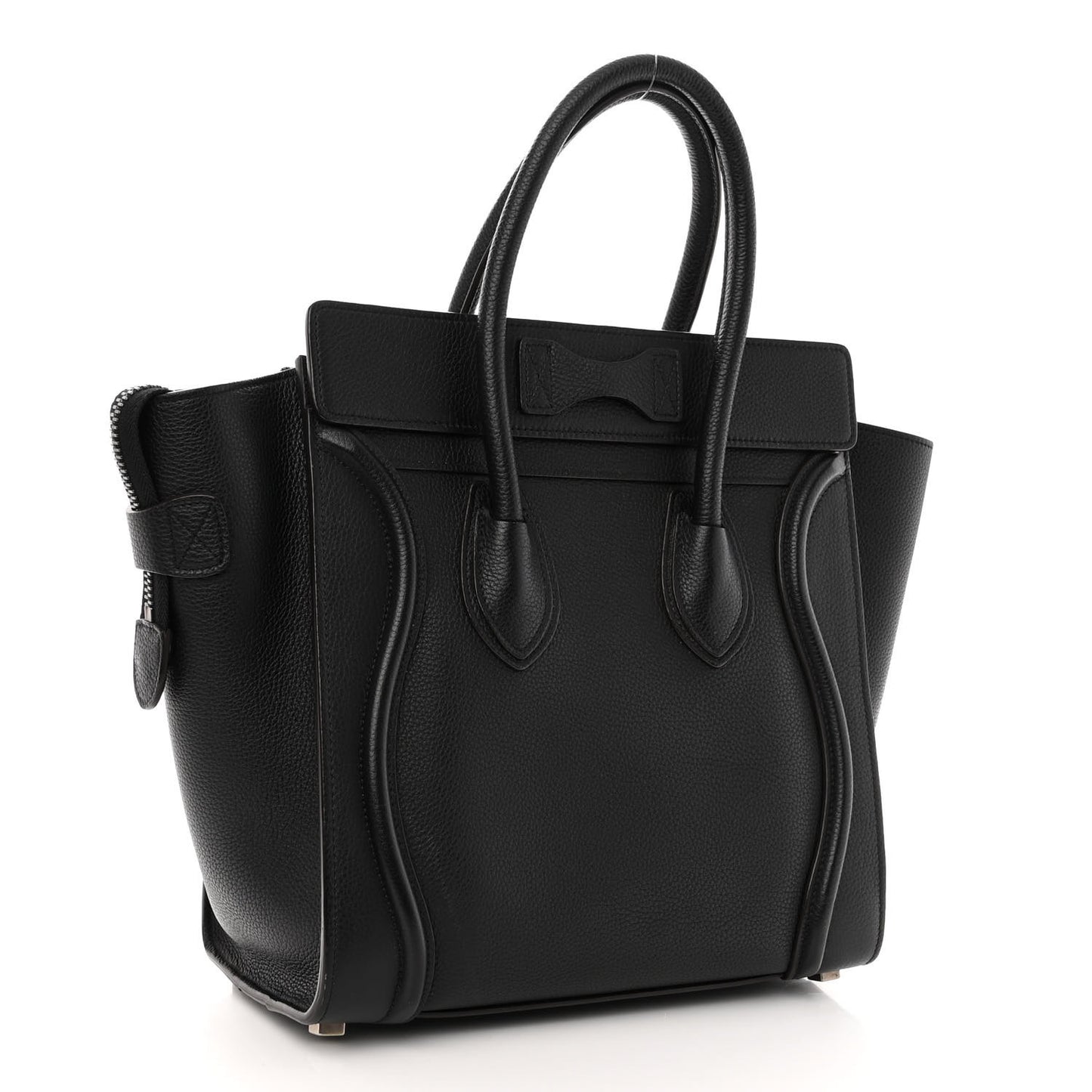 Drummed Calfskin Micro Luggage Black