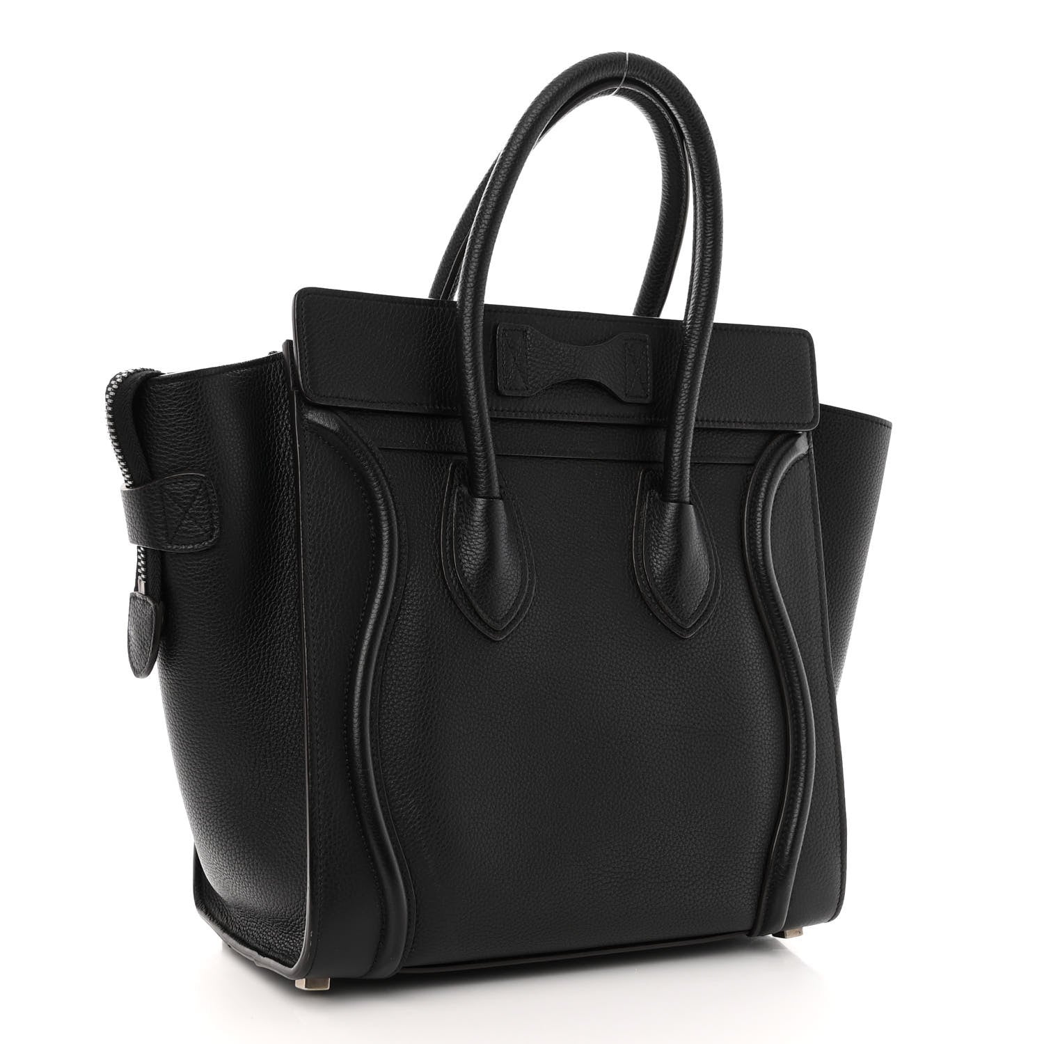 Celine Drummed Calfskin Micro Luggage Black 3 of 9